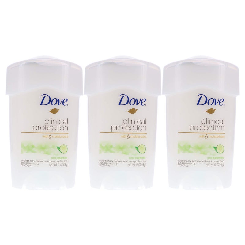 Dove Clinical Protection Cool Essentials Antiperspirant Deodorant 17 Fl Oz Pack of 3